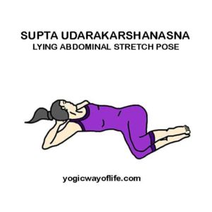 Supta Udarakarshanasana - Lying Abdominal Stretch Pose