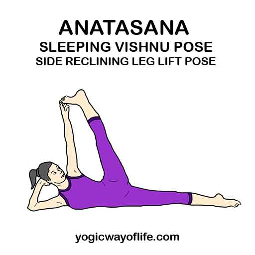 Side Reclining Leg Lift Pose Yoga (Anantasana)
